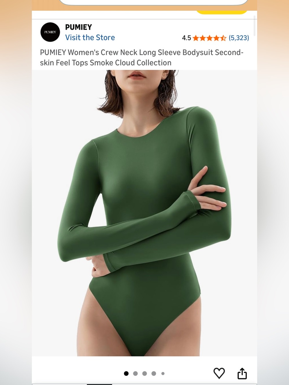 Long Sleeve Crewneck Pumiey Bodysuit